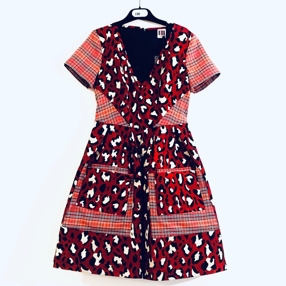 I’m Isola Marras Mixed Pattern Saffron Red Mini Dress